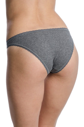 Тъмносиви памучни бикини със сива дантела 2384