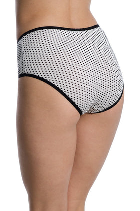 Бели памучни бикини с черни точки 202