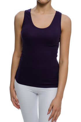 Тъмнолилав потник от памучен рипс 6272