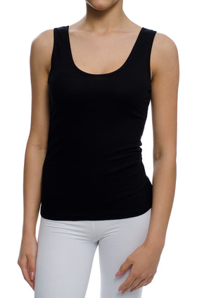 Черен потник от памучен рипс  6272