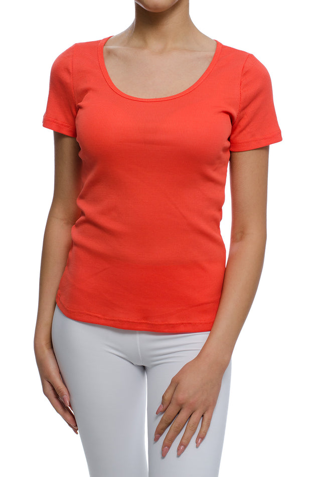 Оранжева блуза от памучен рипс 5209