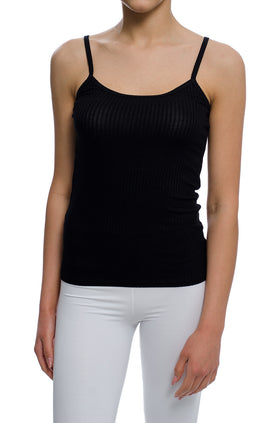 Черен памучен потник от фин рипс 6271