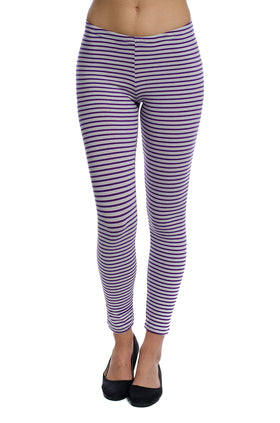 Памучен клин с щампа "Сиво-лилаво райе" 3423