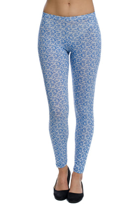 Памучен клин с щампа "Сиво-сини цветчета" 3423