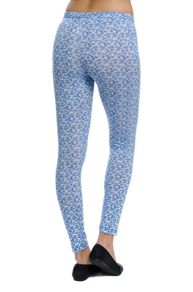 Памучен клин с щампа "Сиво-сини цветчета" 3423