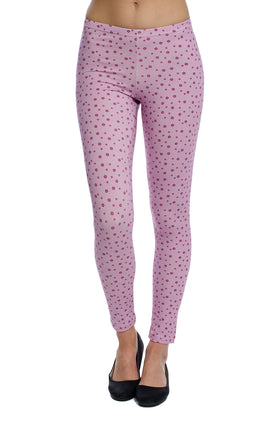 Памучен клин с щампа "Розово на цикламени цветчета" 3423