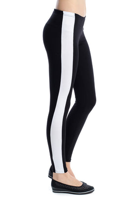 Черен памучен клин с бял кант 34202