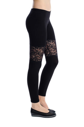 Черен памучен клин с дантела 34204