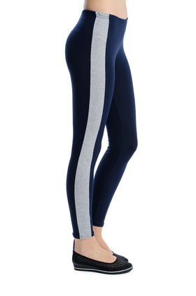 Тъмносин памучен клин със сив кант 34202