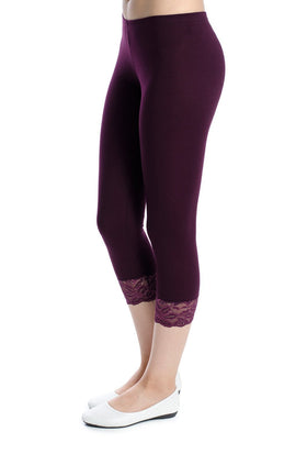 Памучен клин, цвят патладжан с дантела 342-Д (7/8)