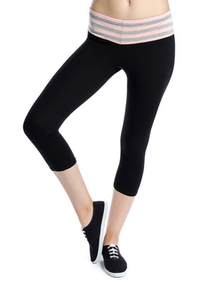 Черен памучен клин с раиран колан 342-4 (7/8)