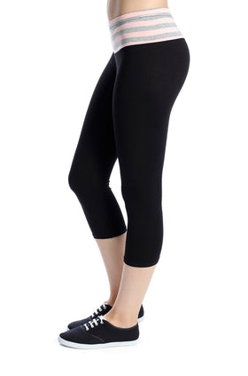 Черен памучен клин с раиран колан 342-4 (7/8)