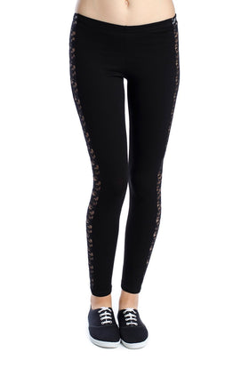 Черен памучен клин с дантелен кант 34202