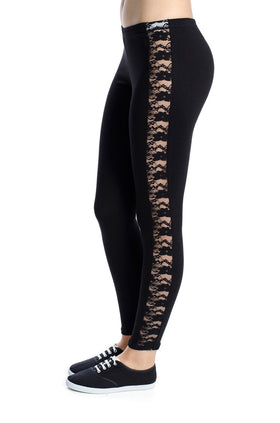 Черен памучен клин с дантелен кант 34202