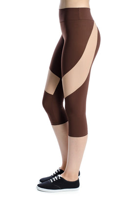 Кафяв микрофибърен клин с елементи с телесен цвят 343-3 (7/8)