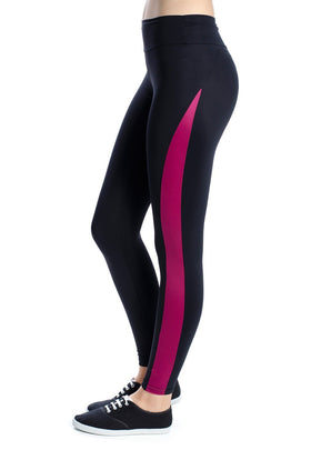 Черен микрофибърен клин с цикламен кант 3439