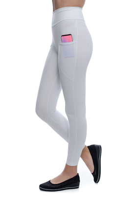 Бял микрофибърен клин с тюлен джоб 3445