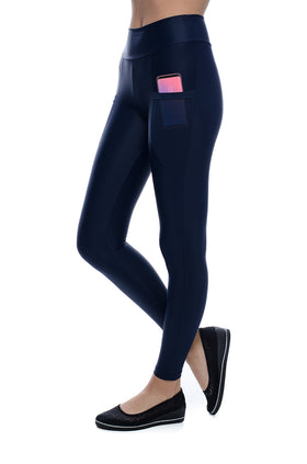 Тъмносин микрофибърен клин с тюлен джоб 3445