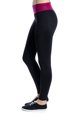 Черен микрофибърен клин с цикламен колан 3441