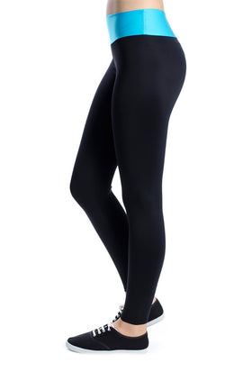 Черен микрофибърен клин с тюркоазен колан 3441