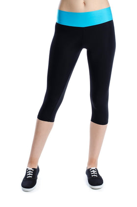 Черен микрофибърен клин с тюркоазен колан 343-4 (7/8)