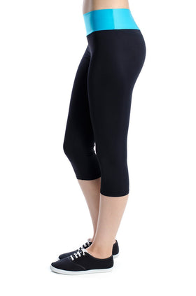 Черен микрофибърен клин с тюркоазен колан 343-4 (7/8)