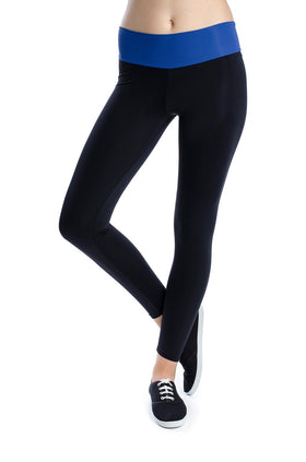 Черен микрофибърен клин със син колан 3441