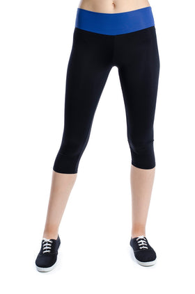 Черен микрофибърен клин със син колан 343-4 (7/8)