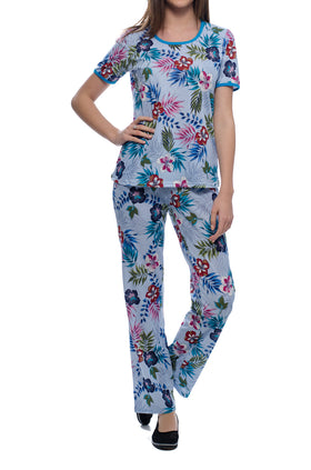 Дамски комплект "Светлосиньо с цветя" 3319