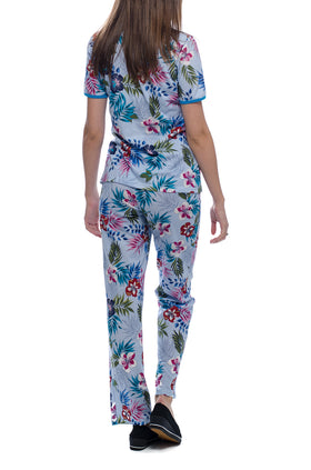 Дамски комплект "Светлосиньо с цветя" 3319