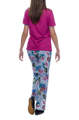 Дамски комплект "Циклама и светлосиньо с цветя" 3322