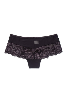 Тъмносива бразилиана с дантела и тюл 4059