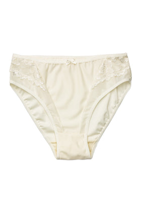 Дълбоки микрофибърни бикини с дантела, цвят шампанско 2612