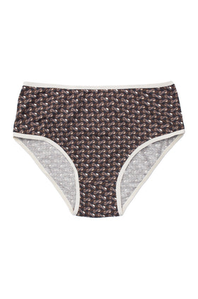 Памучни бикини с щампа "Кафява плетка" 202