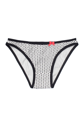 Бели памучни бикини на черни точки 2370