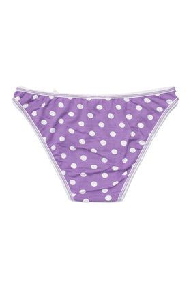 Лилави памучни бикини на бели точки 2370