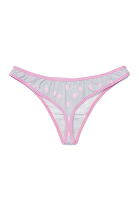 Сива памучна прашка на розови точки 1242