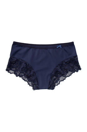 Тъмносини микрофибърни боксерки с дантела 4051