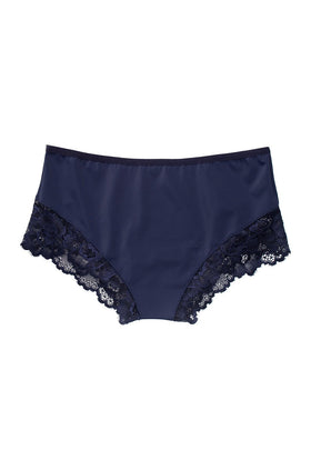 Тъмносини микрофибърни боксерки с дантела 4051