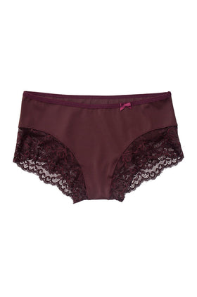 Тъмнолилави микрофибърни боксерки с дантела 4051