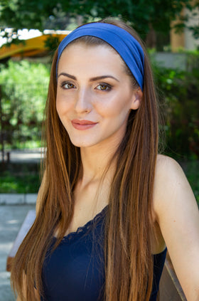 3 бр. синя памучна лента за коса 701-А