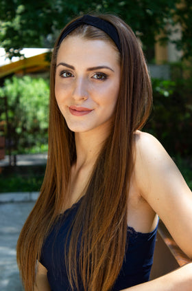 3 бр. черна памучна лента за коса 701-А