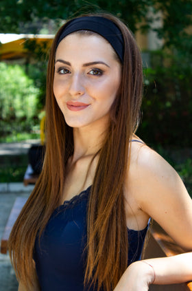 3 бр. черна памучна лента за коса 701-А