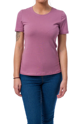 Памучна блуза с къс ръкав в цвят пепел от рози  520-К