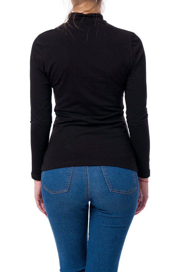 Черна вълнена блуза (полуполо) 564