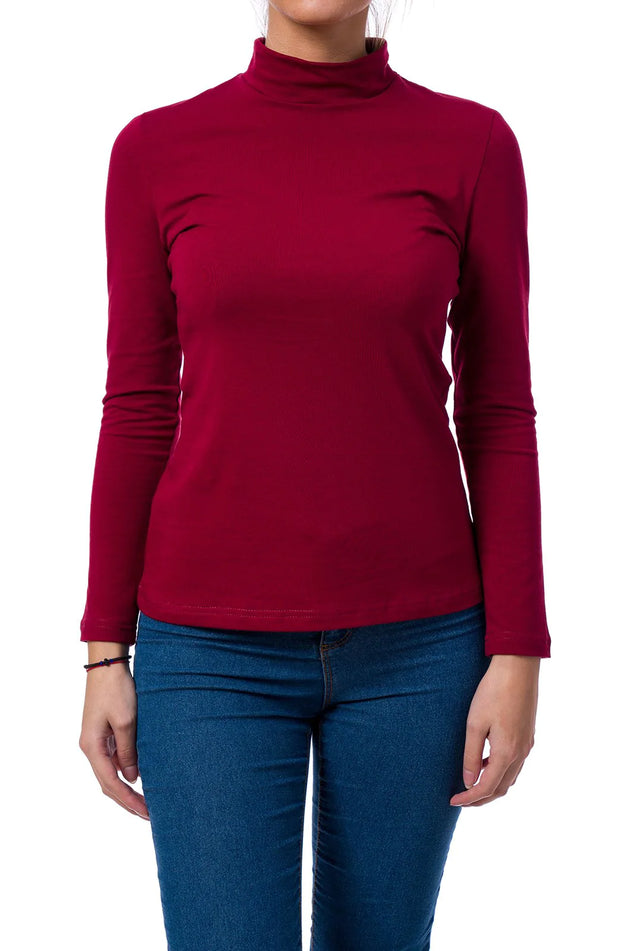 Вълнена блуза, цвят бордо (полуполо) 564