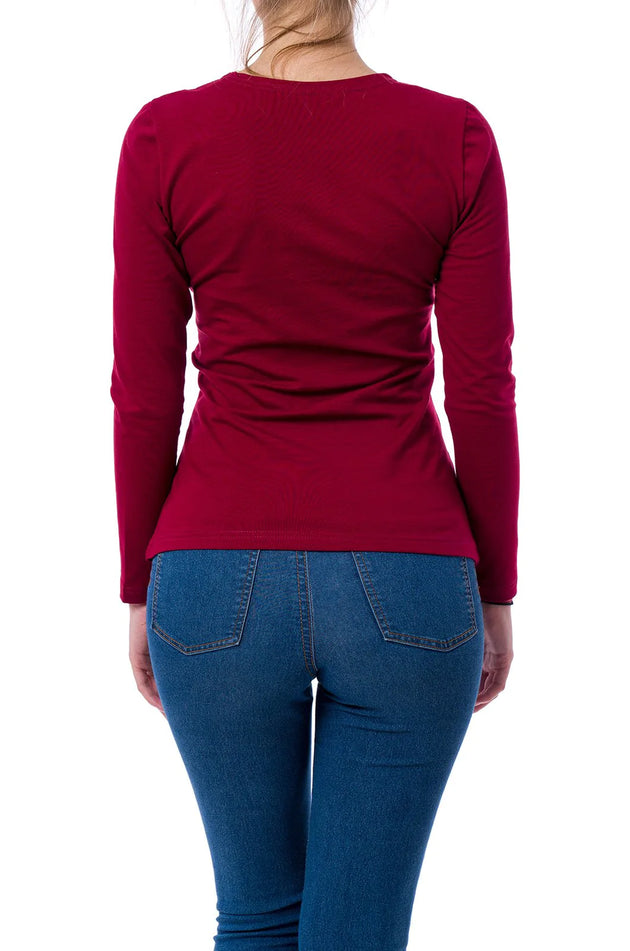 Вълнена блуза, цвят бордо 564-Д
